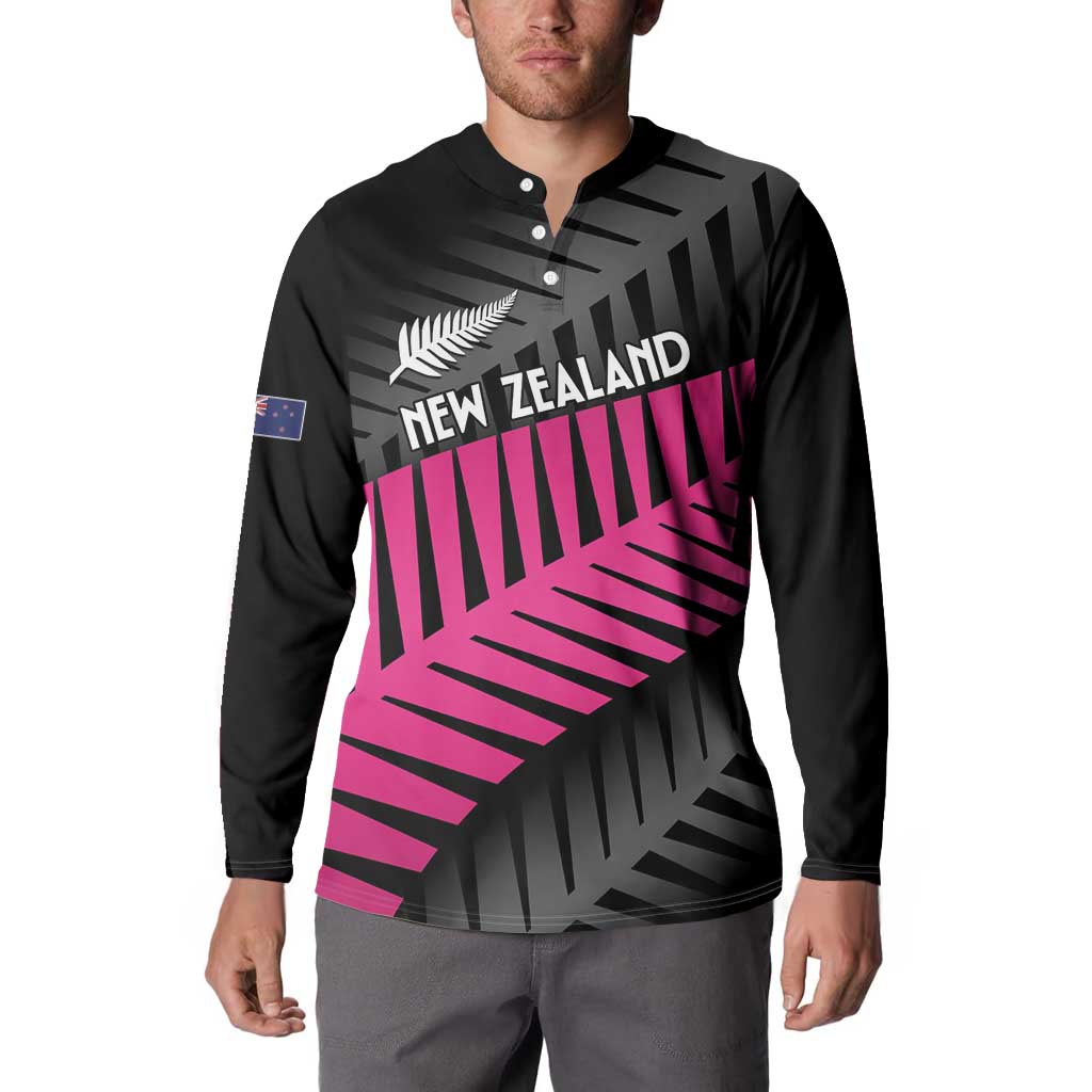 New Zealand Silver Fern Rugby Custom Button Sweatshirt 2025 All Black Go Champions - Polynesian Pride