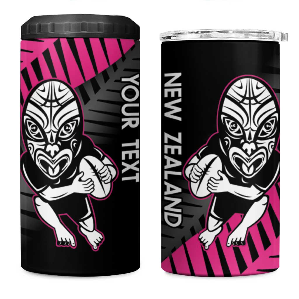 New Zealand Silver Fern Rugby Custom 4 in 1 Can Cooler Tumbler 2025 All Black Go Champions - Polynesian Pride