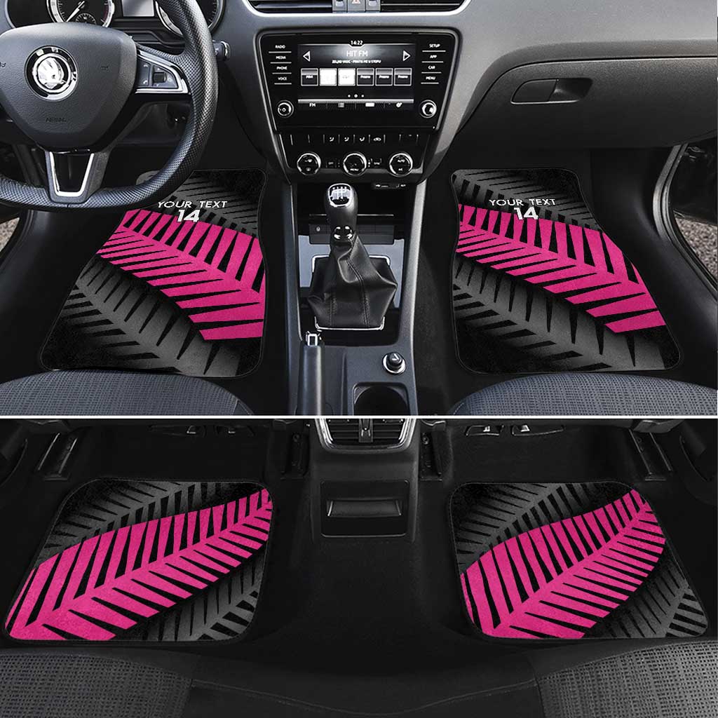 New Zealand Silver Fern Rugby Custom Car Mats 2025 All Black Go Champions LT14 Set 4pcs Black - Polynesian Pride