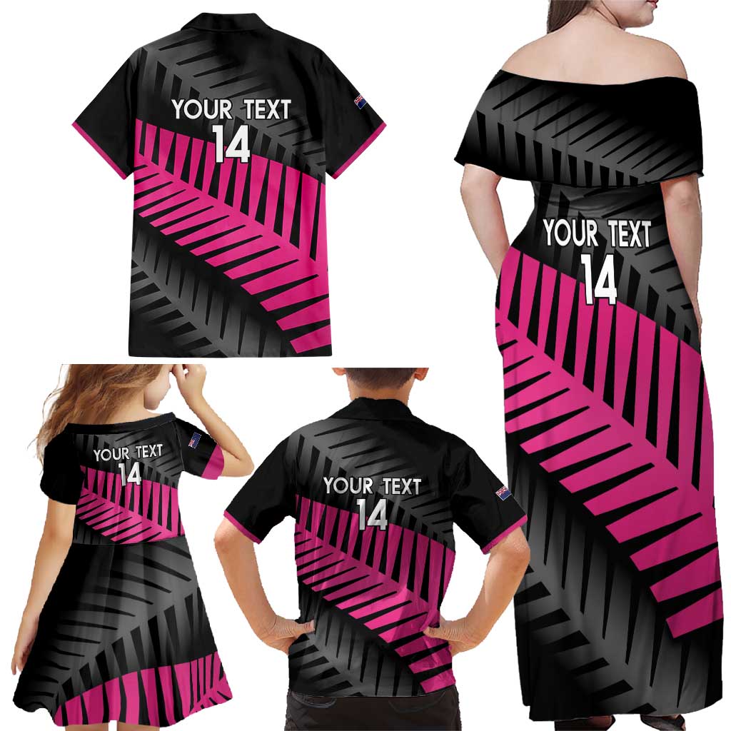 New Zealand Silver Fern Rugby Custom Family Matching Off Shoulder Maxi Dress and Hawaiian Shirt 2025 All Black Go Champions - Polynesian Pride