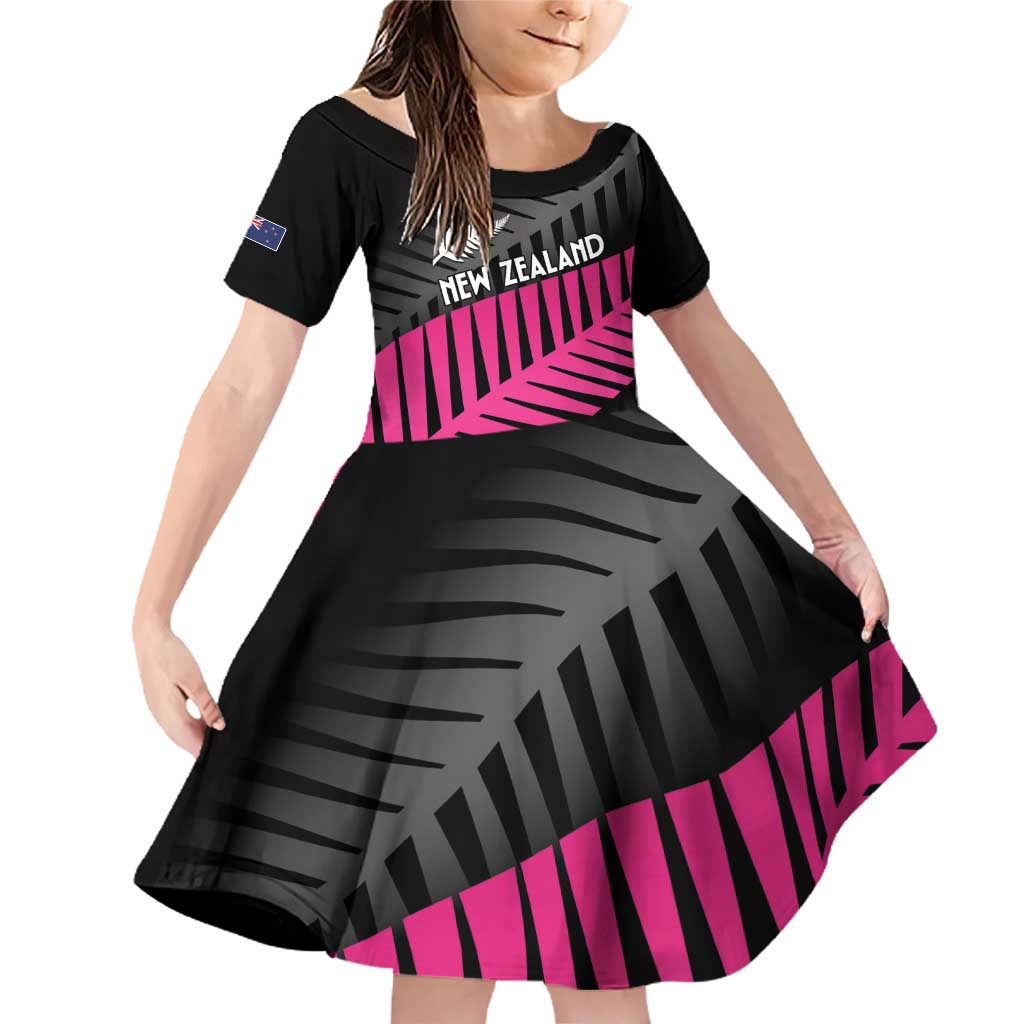 New Zealand Silver Fern Rugby Custom Family Matching Off Shoulder Short Dress and Hawaiian Shirt 2025 All Black Go Champions - Polynesian Pride