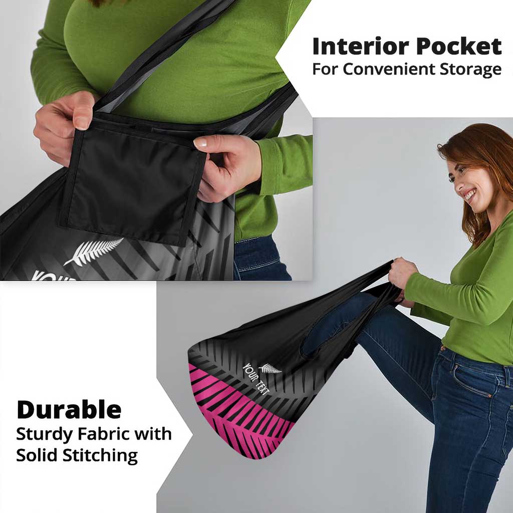 New Zealand Silver Fern Rugby Custom Grocery Bag 2025 All Black Go Champions - Polynesian Pride