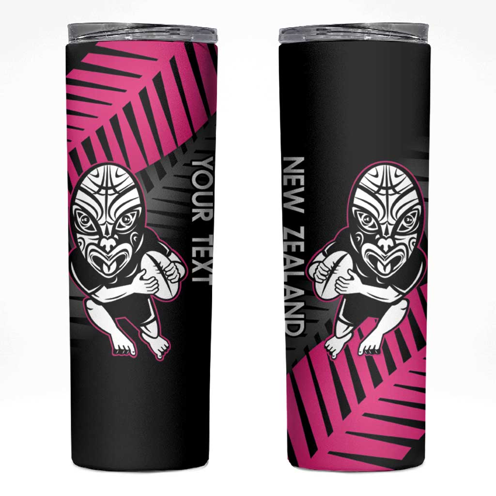 New Zealand Silver Fern Rugby Custom Skinny Tumbler 2025 All Black Go Champions - Polynesian Pride