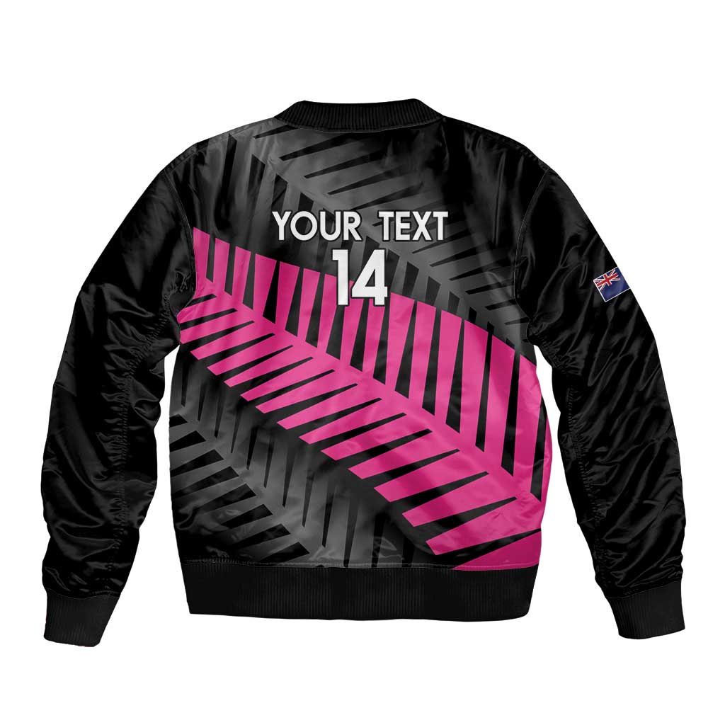 New Zealand Silver Fern Rugby Custom Sleeve Zip Bomber Jacket 2025 All Black Go Champions LT14 - Polynesian Pride