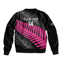 New Zealand Silver Fern Rugby Custom Sleeve Zip Bomber Jacket 2025 All Black Go Champions LT14 - Polynesian Pride