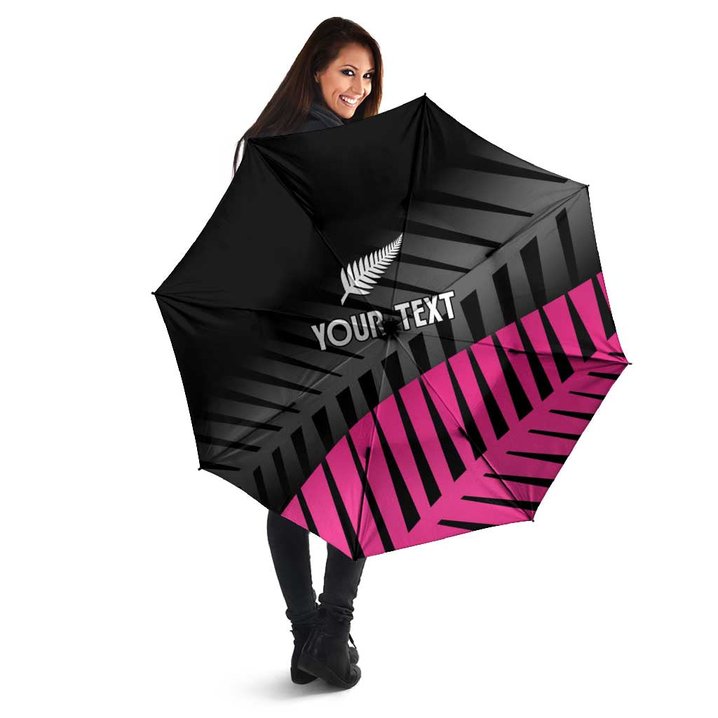 New Zealand Silver Fern Rugby Custom Umbrella 2025 All Black Go Champions - Polynesian Pride