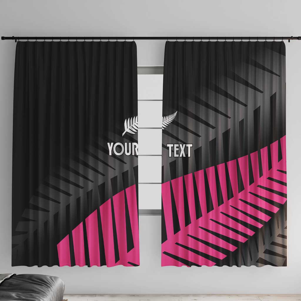 New Zealand Silver Fern Rugby Custom Window Curtain 2025 All Black Go Champions LT14 With Hooks Black - Polynesian Pride