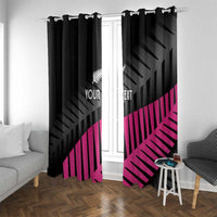 New Zealand Silver Fern Rugby Custom Window Curtain 2025 All Black Go Champions LT14 With Grommets Black - Polynesian Pride