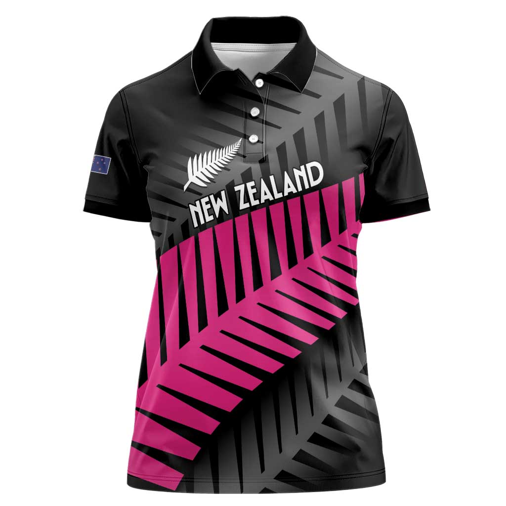New Zealand Silver Fern Rugby Custom Women Polo Shirt 2025 All Black Go Champions - Polynesian Pride
