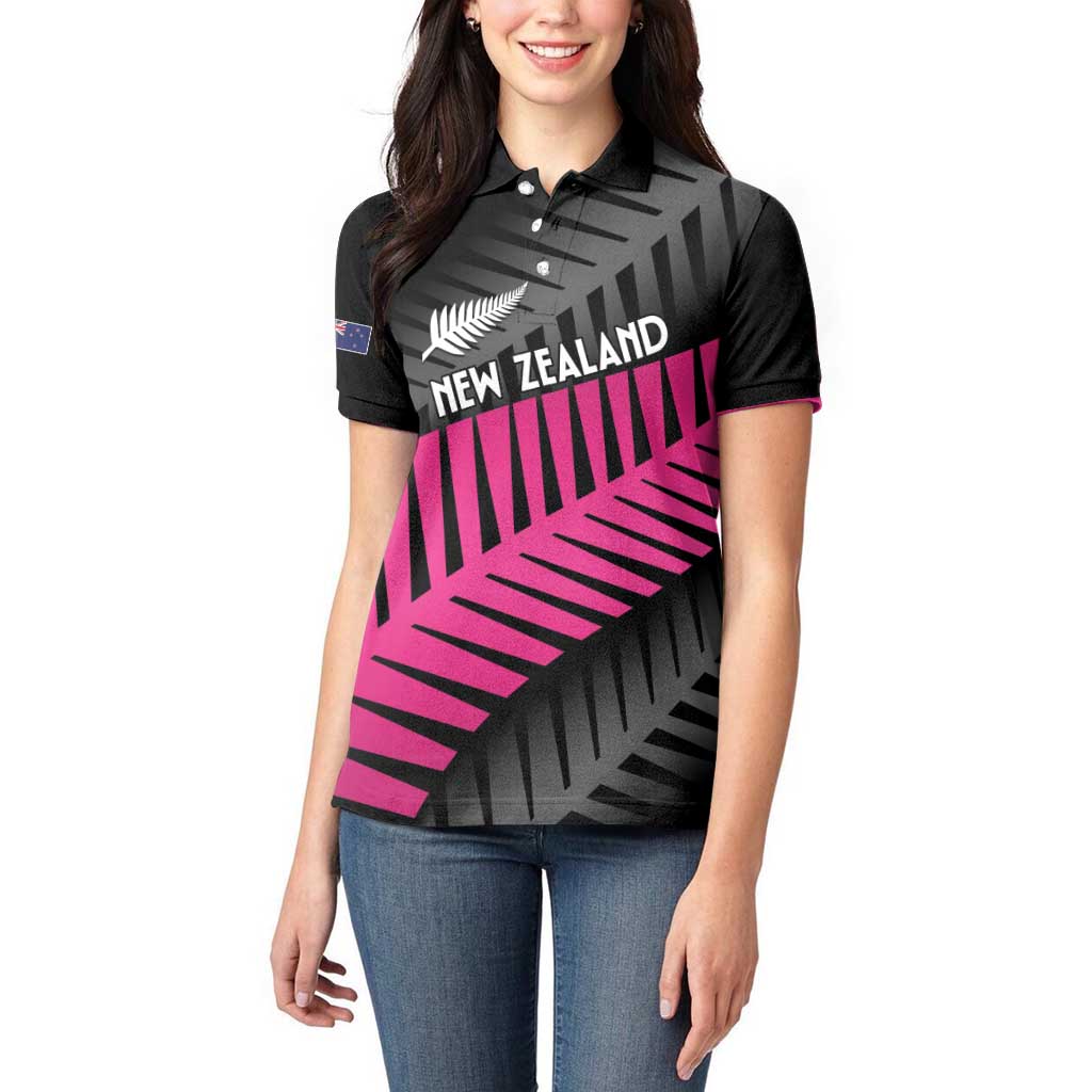 New Zealand Silver Fern Rugby Custom Women Polo Shirt 2025 All Black Go Champions LT14 - Polynesian Pride