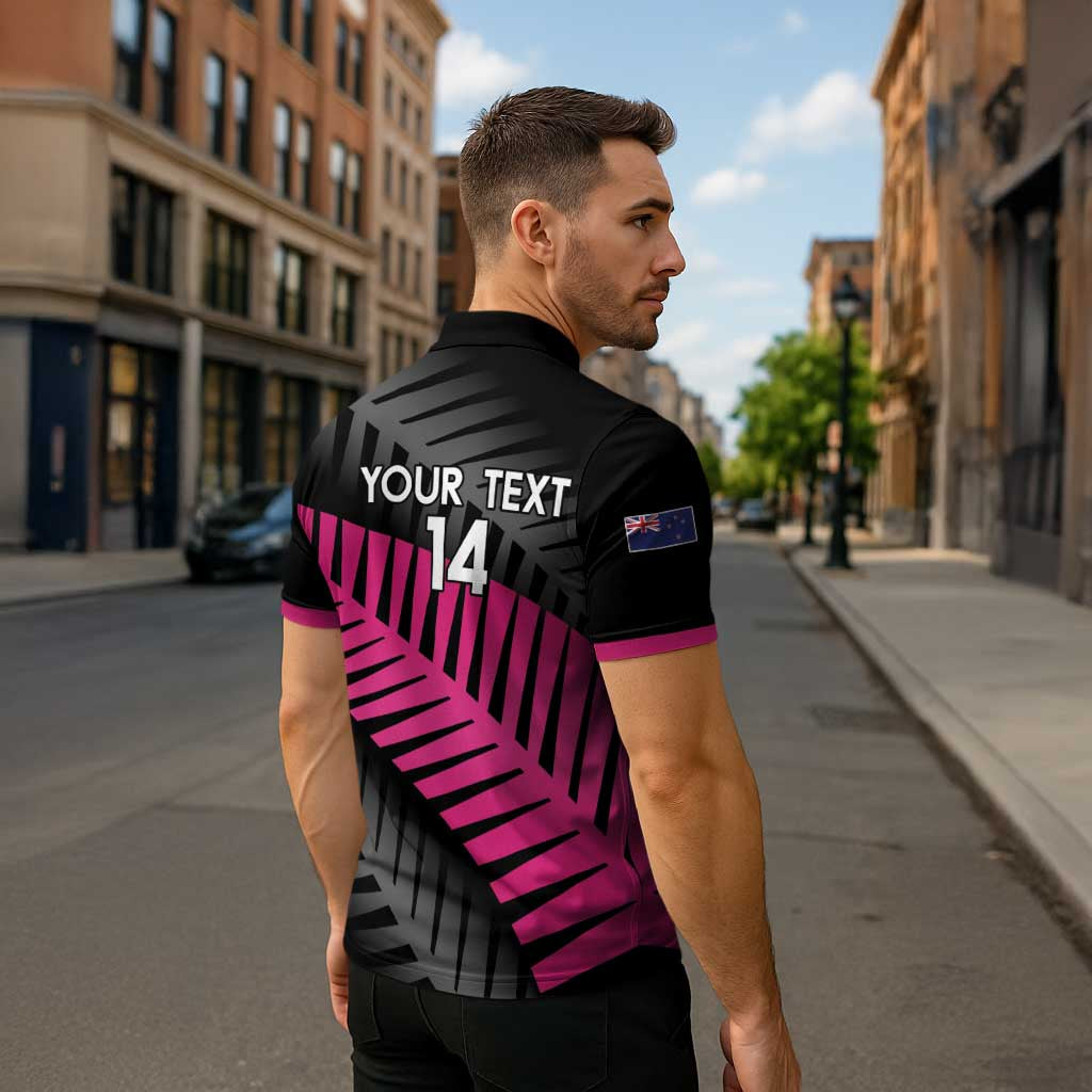 New Zealand Silver Fern Rugby Custom Zipper Polo Shirt 2025 All Black Go Champions - Polynesian Pride