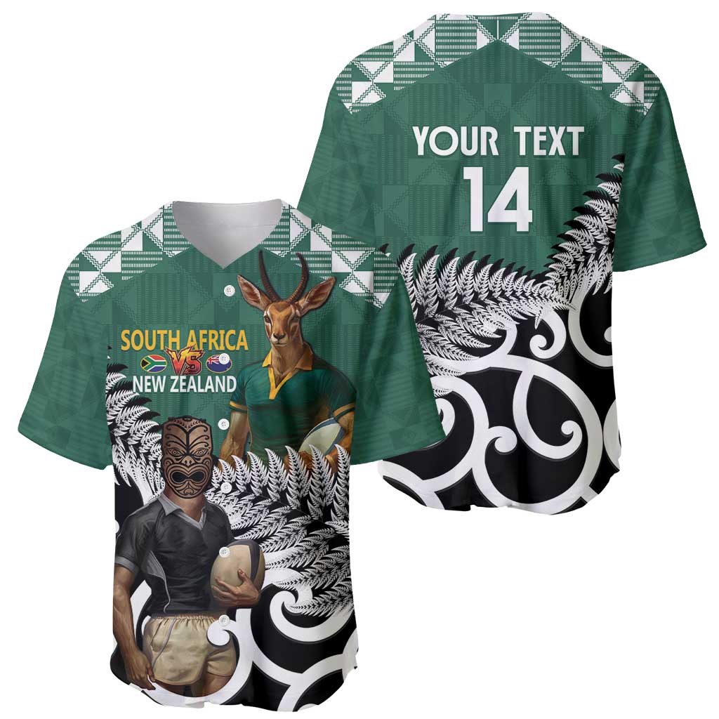New Zealand South Africa Rugby Custom Baseball Jersey Springboks Kente All Black Maori Together - Polynesian Pride