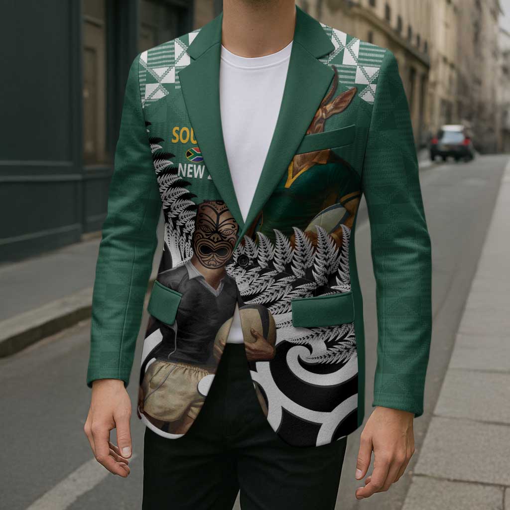 New Zealand South Africa Rugby Custom Blazer Springboks Kente All Black Maori Together LT14 - Polynesian Pride