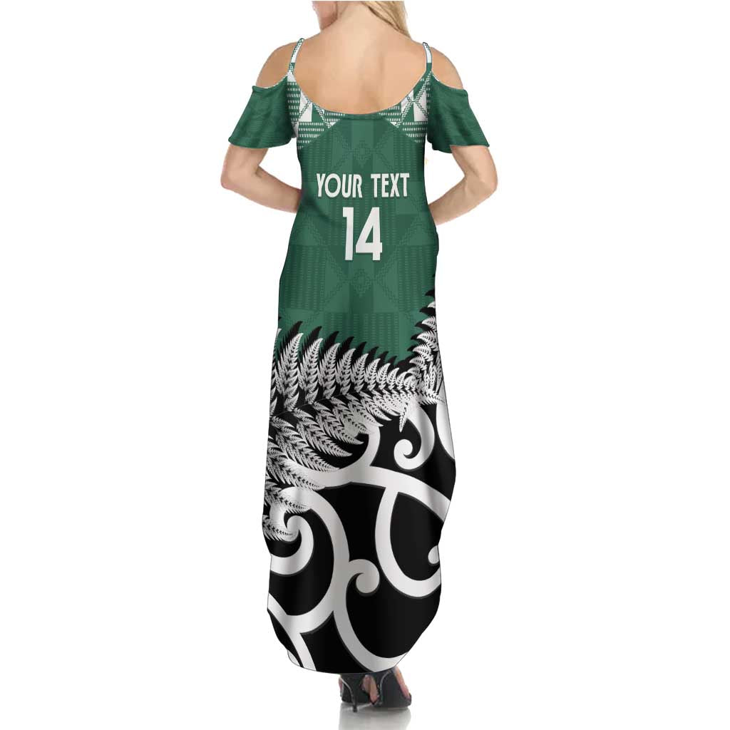 New Zealand South Africa Rugby Custom Family Matching Summer Maxi Dress and Hawaiian Shirt Springboks Kente All Black Maori Together - Polynesian Pride