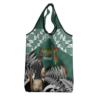 New Zealand South Africa Rugby Grocery Bag Springboks Kente All Black Maori Together - Polynesian Pride