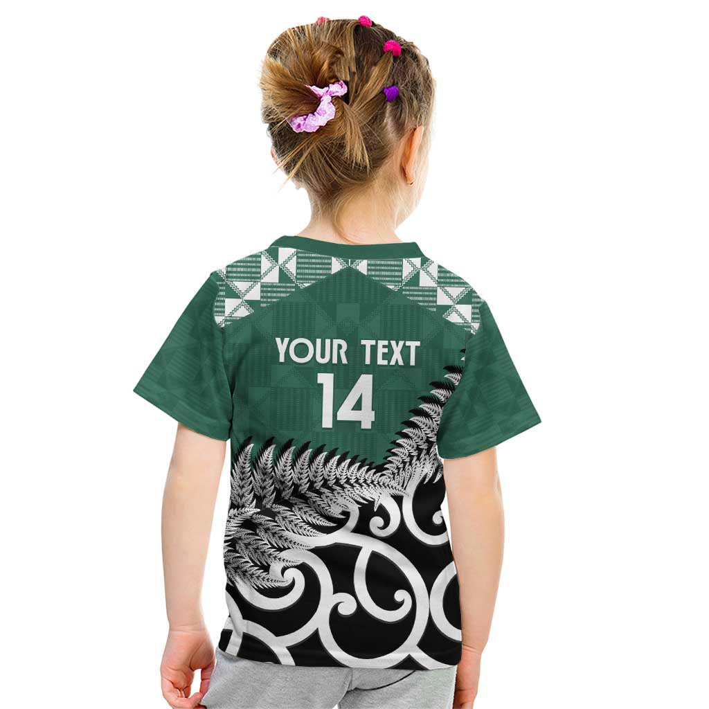 New Zealand South Africa Rugby Custom Kid T Shirt Springboks Kente All Black Maori Together - Polynesian Pride