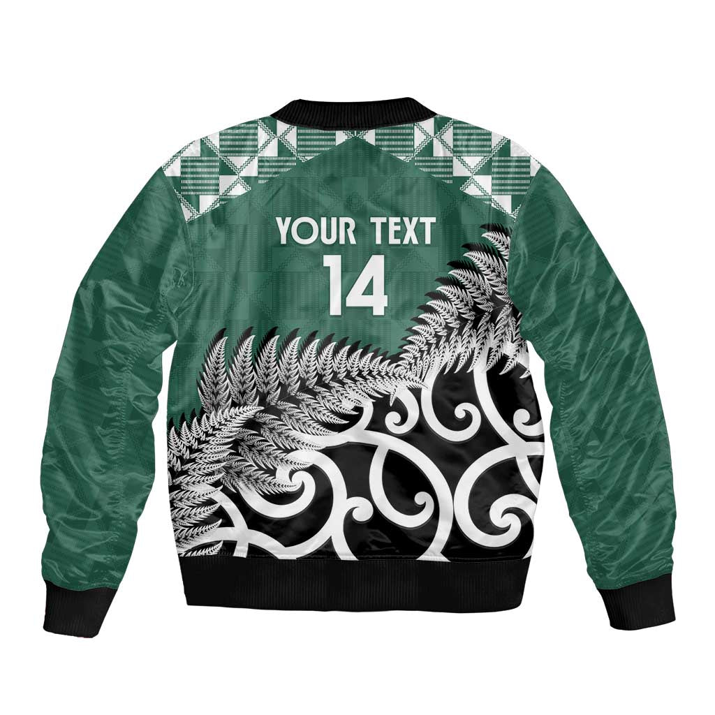 New Zealand South Africa Rugby Custom Sleeve Zip Bomber Jacket Springboks Kente All Black Maori Together LT14 - Polynesian Pride