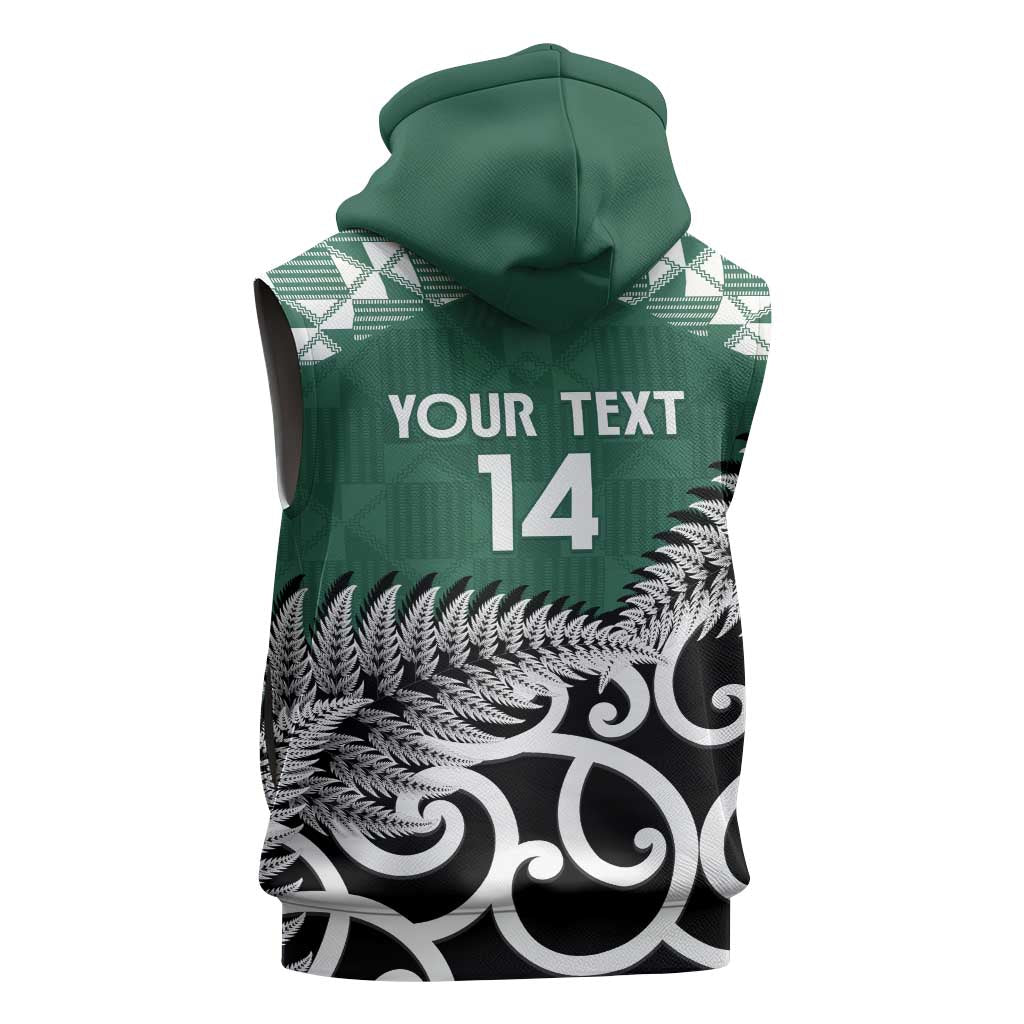 New Zealand South Africa Rugby Custom Sleeveless Zip Hoodie Springboks Kente All Black Maori Together LT14 - Polynesian Pride