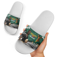 New Zealand South Africa Rugby Slide Sandals Springboks Kente All Black Maori Together - Polynesian Pride