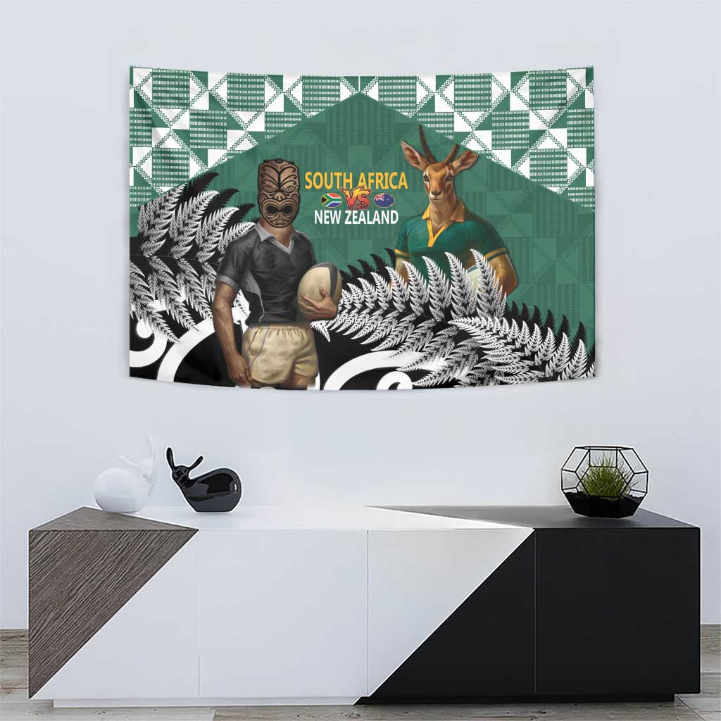 New Zealand South Africa Rugby Tapestry Springboks Kente All Black Maori Together LT14 - Polynesian Pride
