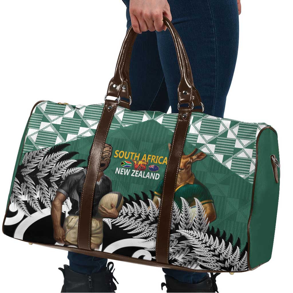 New Zealand South Africa Rugby Travel Bag Springboks Kente All Black Maori Together - Polynesian Pride