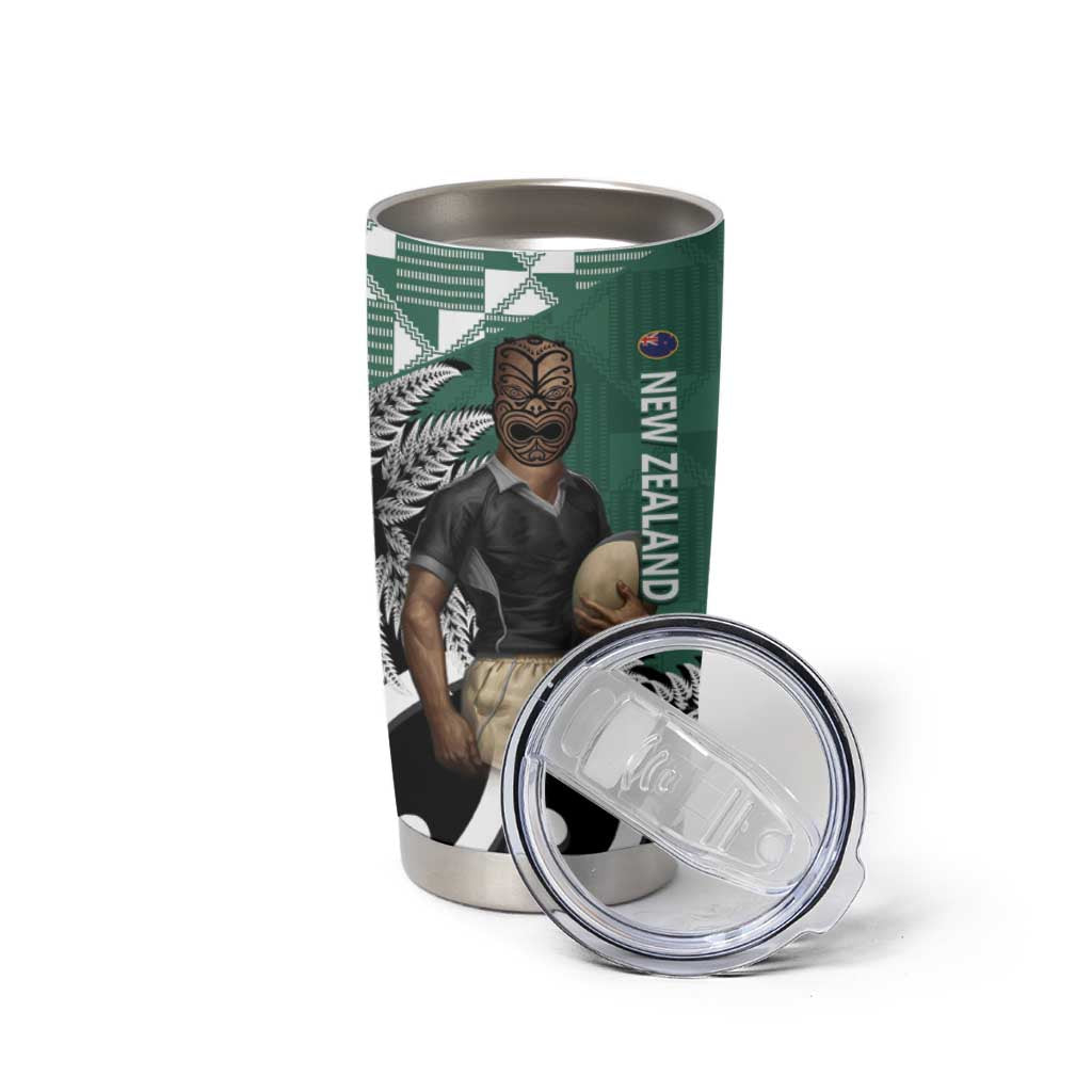 New Zealand South Africa Rugby Tumbler Cup Springboks Kente All Black Maori Together - Polynesian Pride