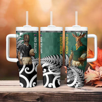 New Zealand South Africa Rugby Tumbler With Handle Springboks Kente All Black Maori Together - Polynesian Pride