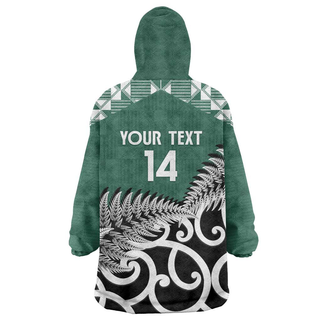 New Zealand South Africa Rugby Custom Wearable Blanket Hoodie Springboks Kente All Black Maori Together - Polynesian Pride