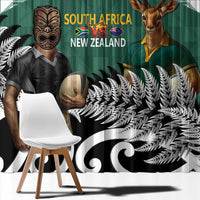 New Zealand South Africa Rugby Window Curtain Springboks Kente All Black Maori Together LT14 - Polynesian Pride