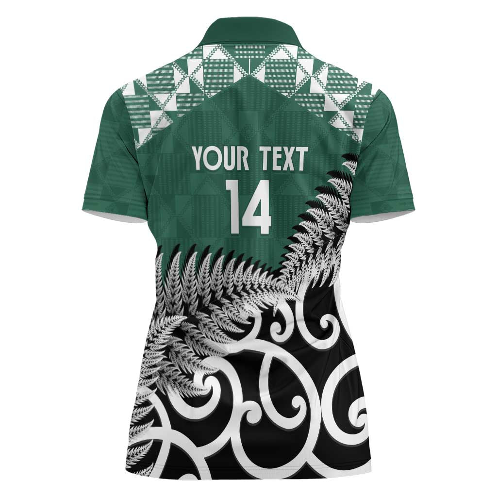 New Zealand South Africa Rugby Custom Women Polo Shirt Springboks Kente All Black Maori Together - Polynesian Pride