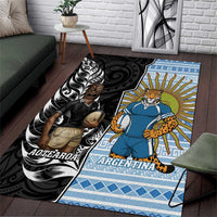 New Zealand Argentina Rugby Area Rug 2025 Los Pumas All Black Together LT14 Black - Polynesian Pride