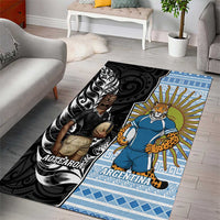 New Zealand Argentina Rugby Area Rug 2025 Los Pumas All Black Together LT14 - Polynesian Pride