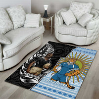 New Zealand Argentina Rugby Area Rug 2025 Los Pumas All Black Together LT14 - Polynesian Pride