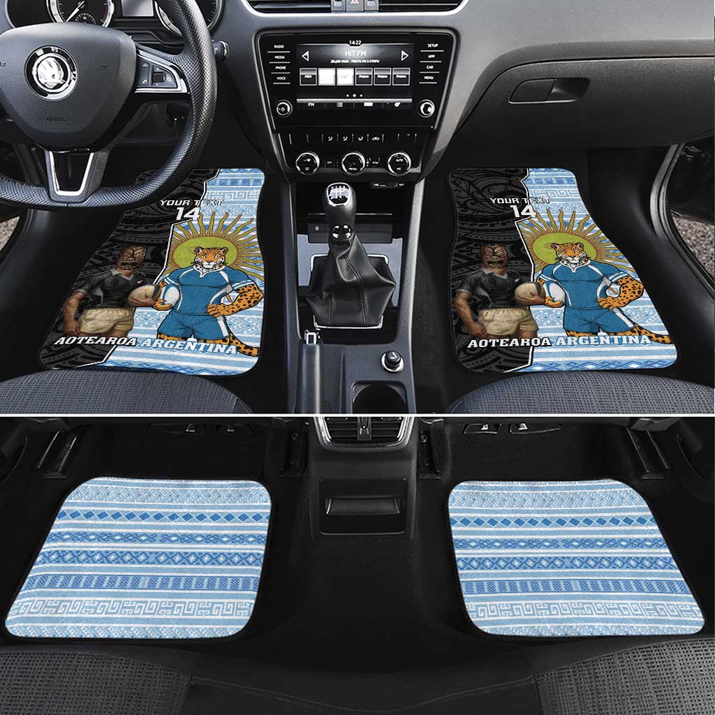 New Zealand Argentina Rugby Car Mats 2025 Los Pumas All Black Together - Polynesian Pride