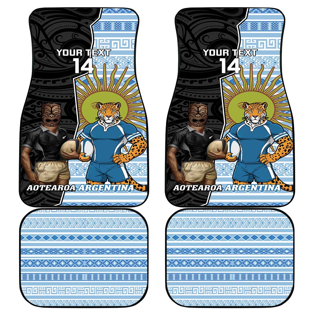 New Zealand Argentina Rugby Car Mats 2025 Los Pumas All Black Together LT14 - Polynesian Pride