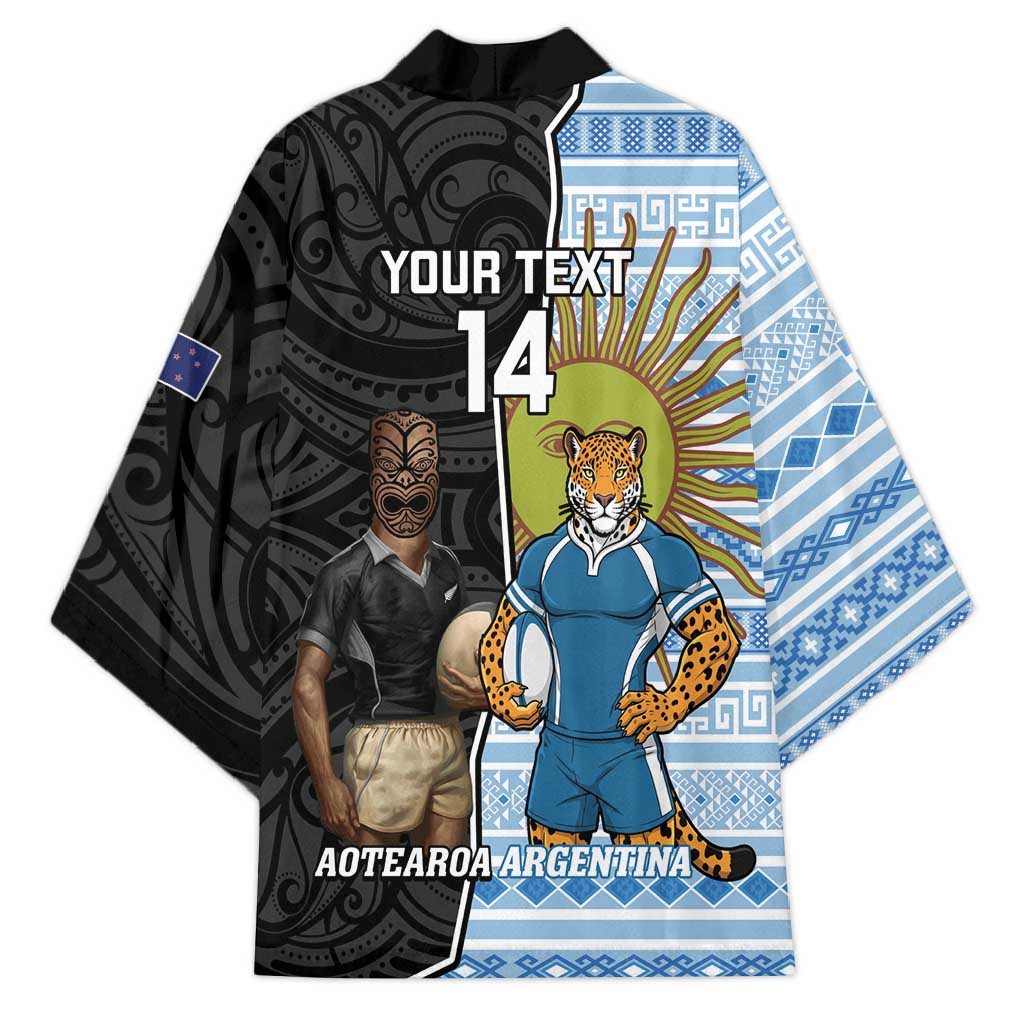 New Zealand Argentina Rugby Custom Kimono 2025 Los Pumas All Black Together - Polynesian Pride