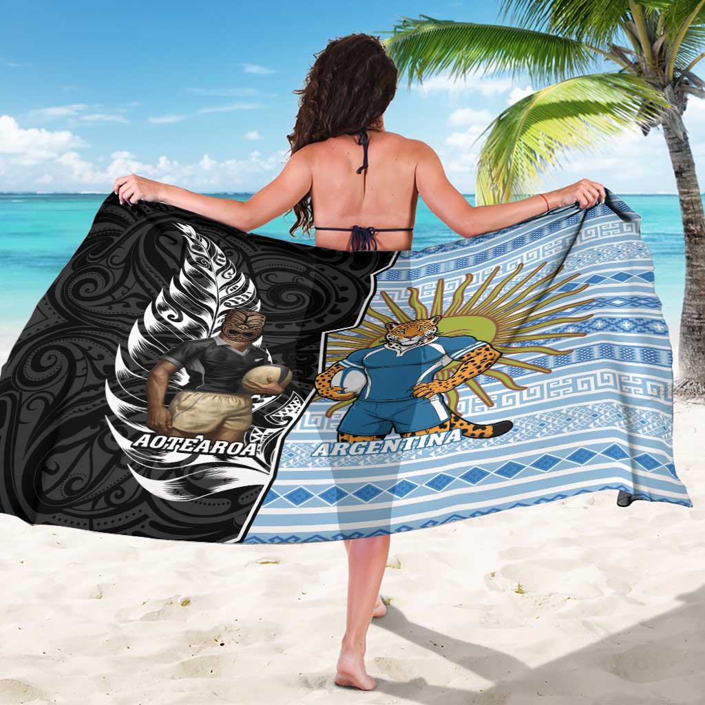 New Zealand Argentina Rugby Sarong 2025 Los Pumas All Black Together LT14 - Polynesian Pride