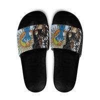 New Zealand Argentina Rugby Slide Sandals 2025 Los Pumas All Black Together LT14 Black - Polynesian Pride