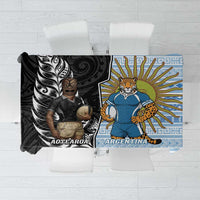 New Zealand Argentina Rugby Tablecloth 2025 Los Pumas All Black Together - Polynesian Pride
