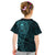 New Zealand Skull Darts Kid T Shirt Aotearoa Maori Chest Tattoo Stylized Teal - Polynesian Pride