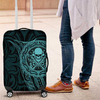 New Zealand Skull Darts Luggage Cover Aotearoa Maori Chest Tattoo Stylized Teal LT14 Teal - Polynesian Pride