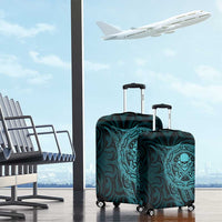 New Zealand Skull Darts Luggage Cover Aotearoa Maori Chest Tattoo Stylized Teal LT14 - Polynesian Pride