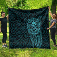 New Zealand Skull Darts Quilt Aotearoa Maori Chest Tattoo Stylized Teal - Polynesian Pride