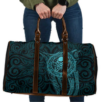 New Zealand Skull Darts Travel Bag Aotearoa Maori Chest Tattoo Stylized Teal - Polynesian Pride