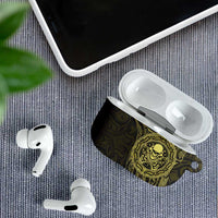 New Zealand Skull Darts AirPods Case Aotearoa Maori Chest Tattoo Stylized Gold - Polynesian Pride