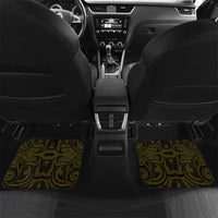 New Zealand Skull Darts Car Mats Aotearoa Maori Chest Tattoo Stylized Gold LT14 Set 2pcs - Back Gold - Polynesian Pride
