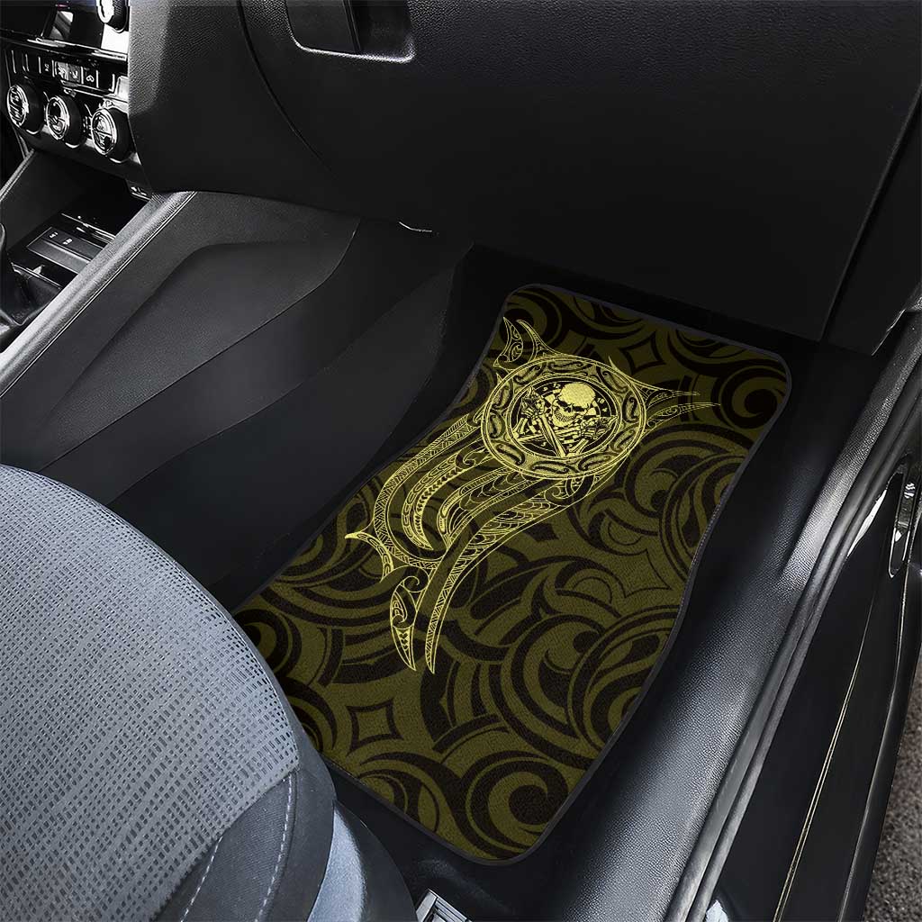 New Zealand Skull Darts Car Mats Aotearoa Maori Chest Tattoo Stylized Gold LT14 - Polynesian Pride