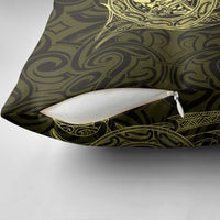 New Zealand Skull Darts Pillow Cover Aotearoa Maori Chest Tattoo Stylized Gold LT14 - Polynesian Pride