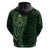 New Zealand Skull Darts Hoodie Aotearoa Maori Chest Tattoo Stylized Green - Polynesian Pride