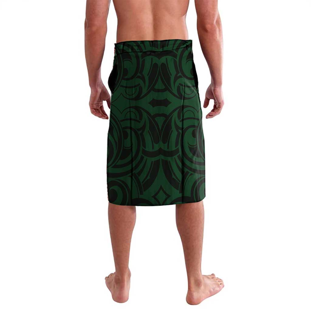 New Zealand Skull Darts Lavalava Aotearoa Maori Chest Tattoo Stylized Green - Polynesian Pride